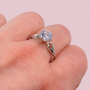 Anillo Piedra con cubic Blanco redondo 7mm de Plata 925